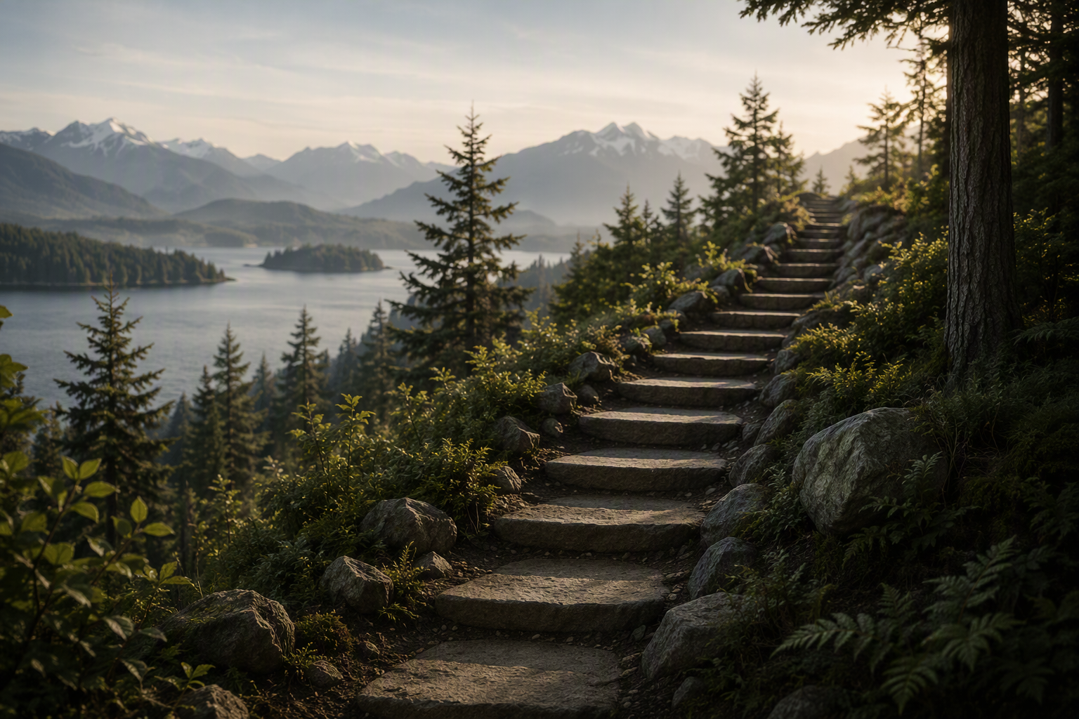Beginning the climb.